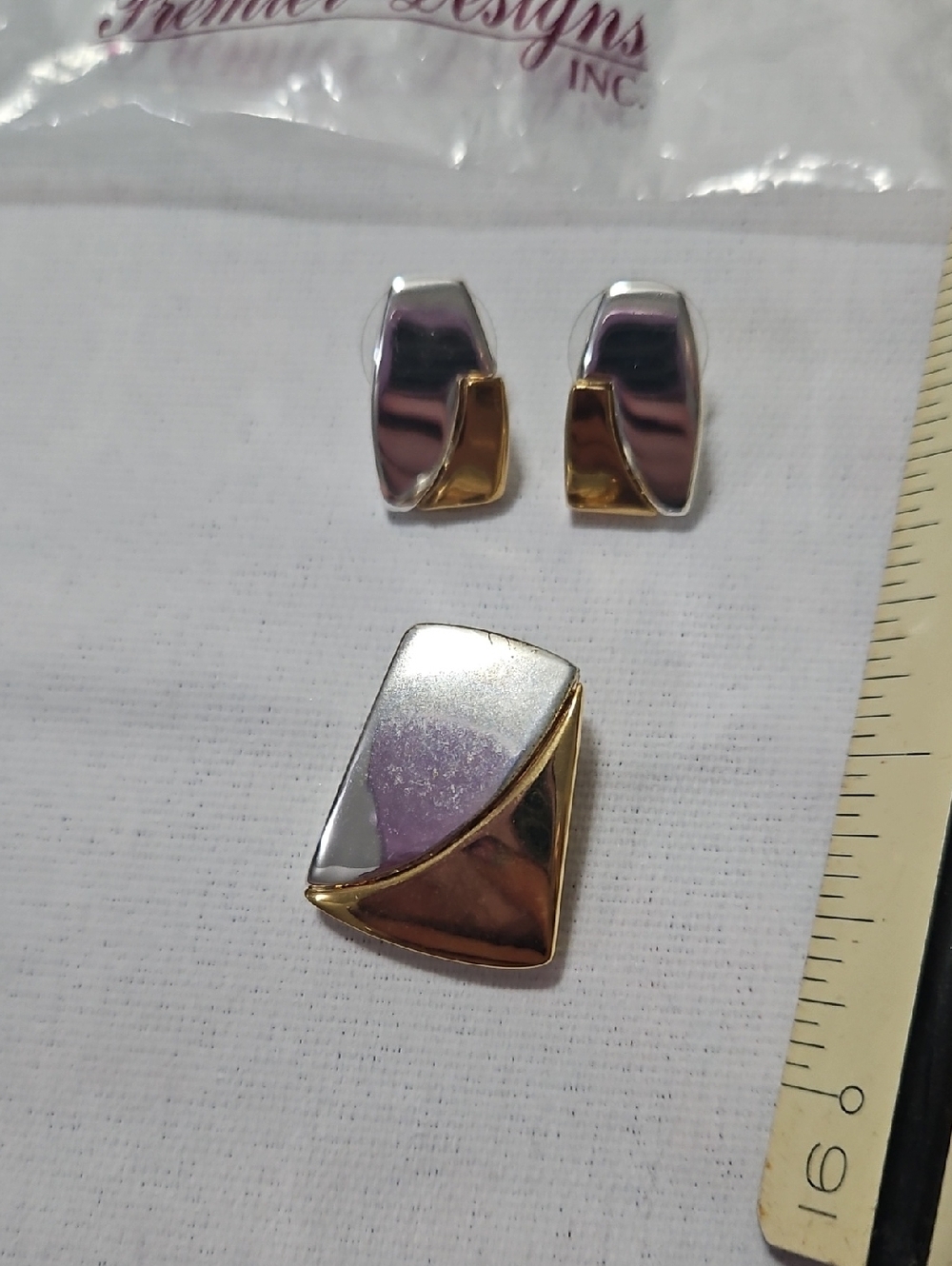 Premier Designs Two-Tone Silver and Gold Geometric Jewelry Set